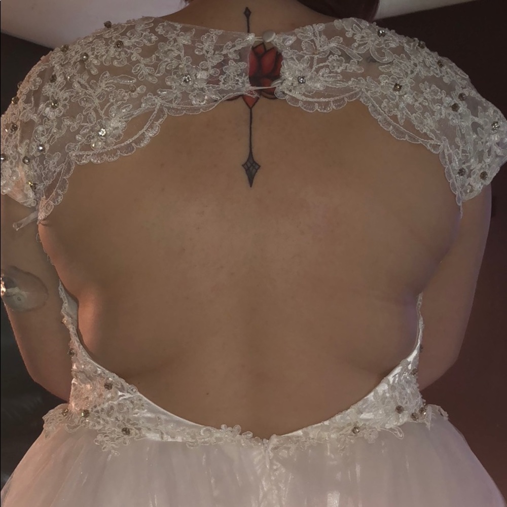 White size 14 custom made homecoming dress
